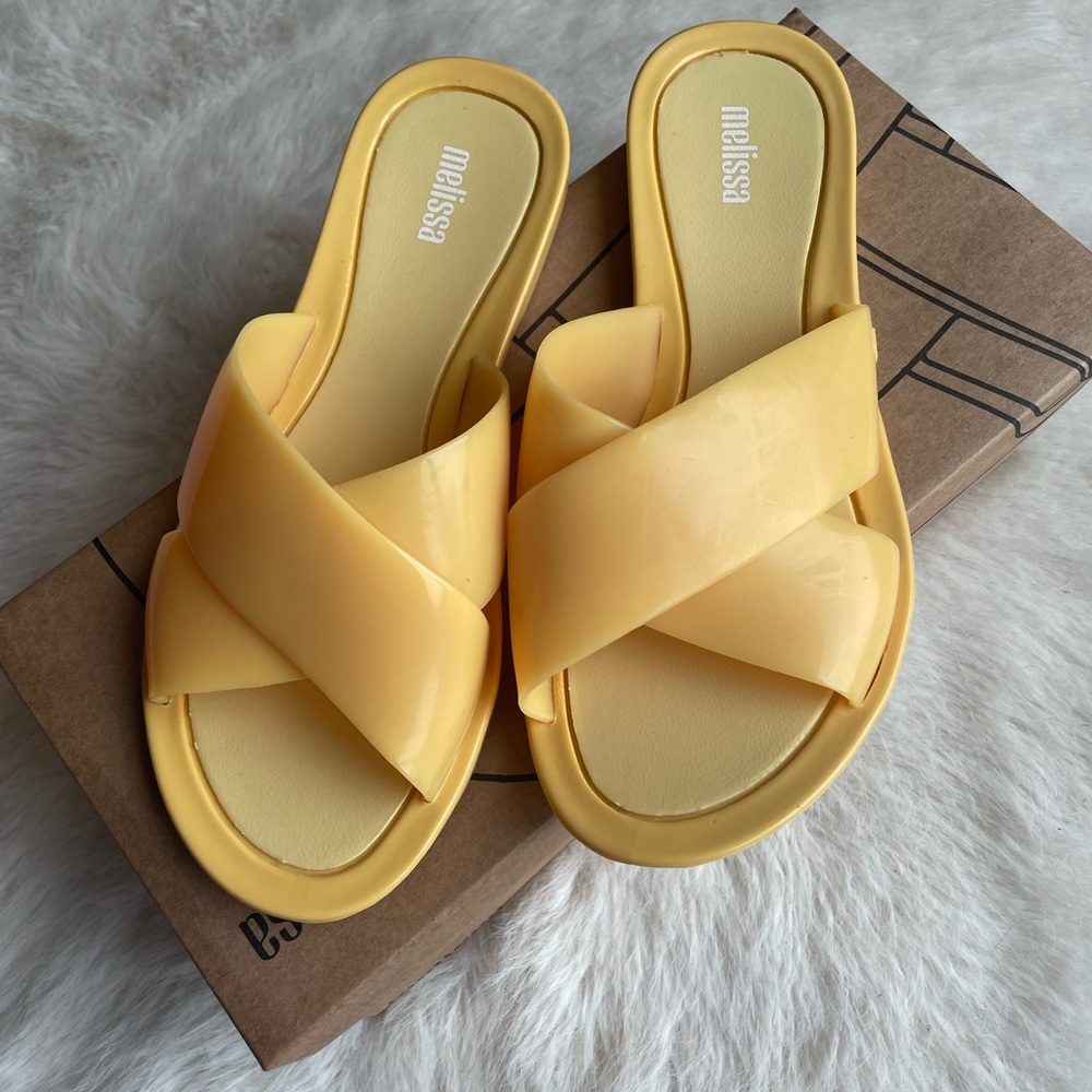 Melissa Women's Bright Yellow Slide Sandals
